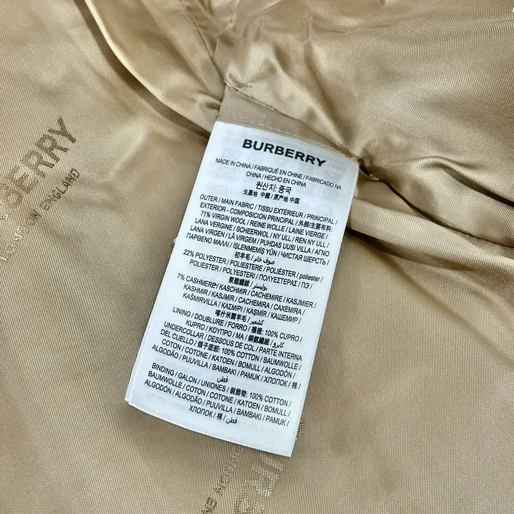 Burberry Kettlewell Size 8 Wool Cashmere Honey Teddy Fleece Jacket NWT $1,790